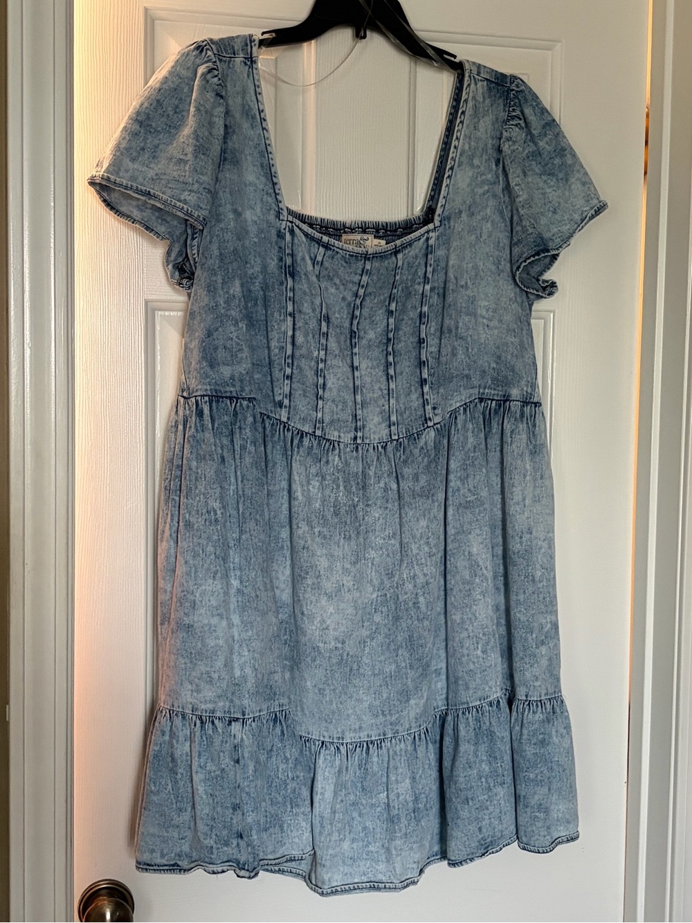 Terra & Sky Acid-Wash Blue Denim Dress Size 1X